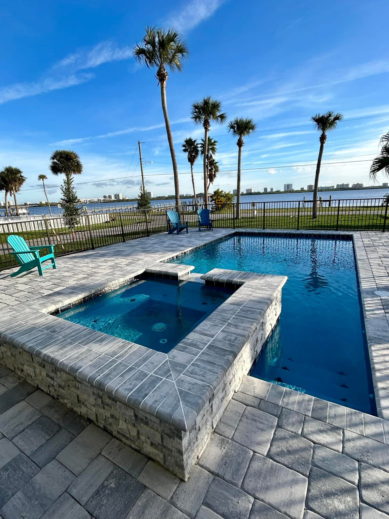 Pool and spa overlooking the Intracoastal Waterway